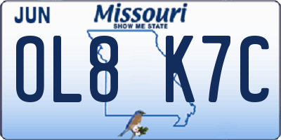 MO license plate OL8K7C