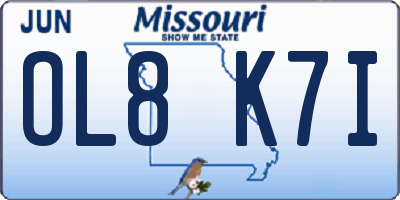 MO license plate OL8K7I