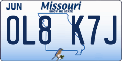 MO license plate OL8K7J