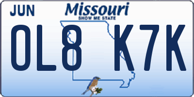 MO license plate OL8K7K