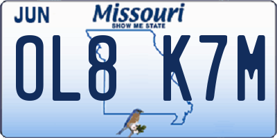 MO license plate OL8K7M