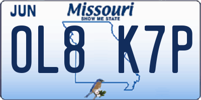 MO license plate OL8K7P