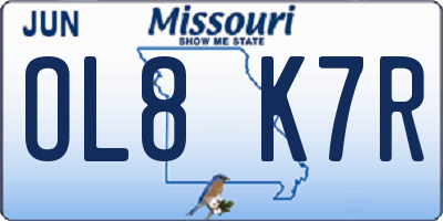 MO license plate OL8K7R