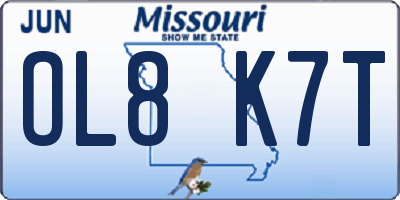 MO license plate OL8K7T