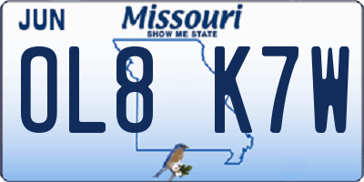 MO license plate OL8K7W