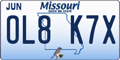 MO license plate OL8K7X