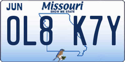 MO license plate OL8K7Y