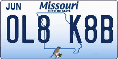 MO license plate OL8K8B