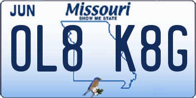 MO license plate OL8K8G
