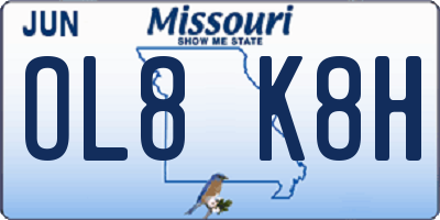 MO license plate OL8K8H