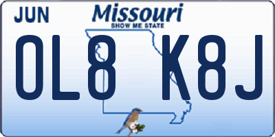 MO license plate OL8K8J