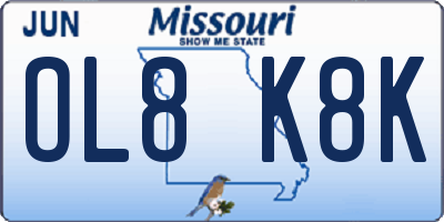 MO license plate OL8K8K