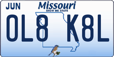 MO license plate OL8K8L