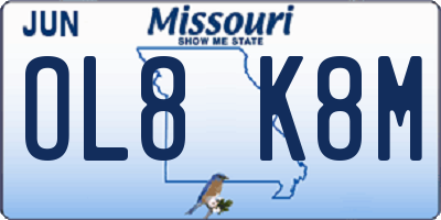 MO license plate OL8K8M