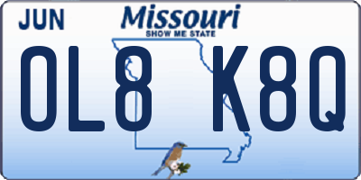 MO license plate OL8K8Q