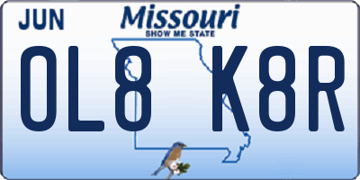 MO license plate OL8K8R