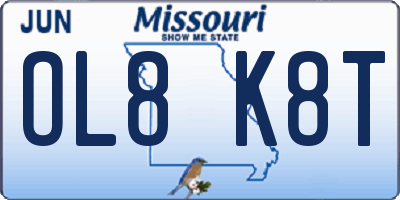 MO license plate OL8K8T