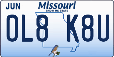 MO license plate OL8K8U