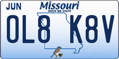 MO license plate OL8K8V