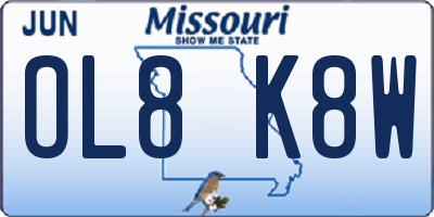MO license plate OL8K8W
