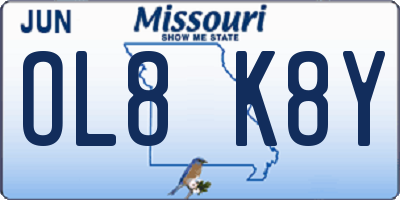 MO license plate OL8K8Y
