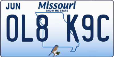 MO license plate OL8K9C