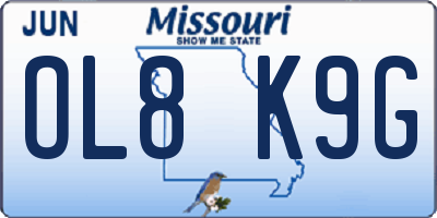 MO license plate OL8K9G