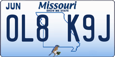 MO license plate OL8K9J