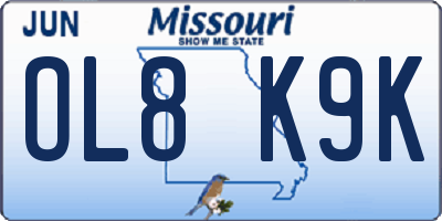 MO license plate OL8K9K