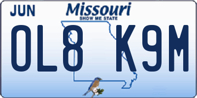 MO license plate OL8K9M
