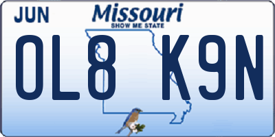 MO license plate OL8K9N
