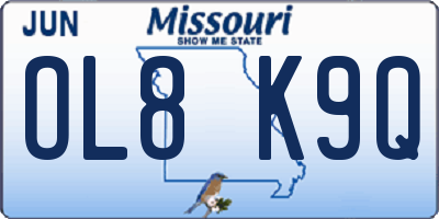 MO license plate OL8K9Q