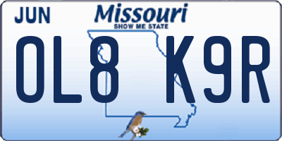 MO license plate OL8K9R
