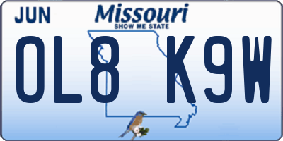 MO license plate OL8K9W