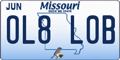 MO license plate OL8L0B