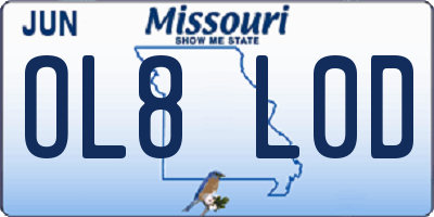 MO license plate OL8L0D