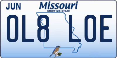 MO license plate OL8L0E