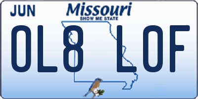 MO license plate OL8L0F