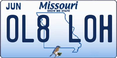 MO license plate OL8L0H