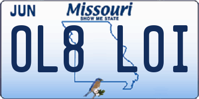 MO license plate OL8L0I