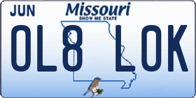 MO license plate OL8L0K