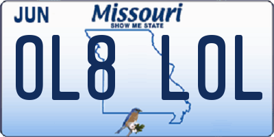 MO license plate OL8L0L