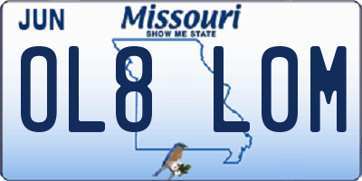 MO license plate OL8L0M