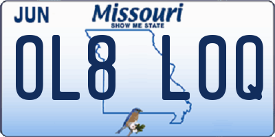 MO license plate OL8L0Q