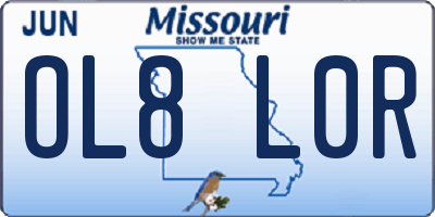 MO license plate OL8L0R