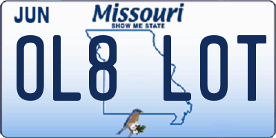 MO license plate OL8L0T