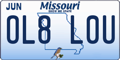 MO license plate OL8L0U