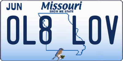 MO license plate OL8L0V