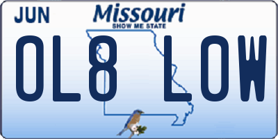 MO license plate OL8L0W