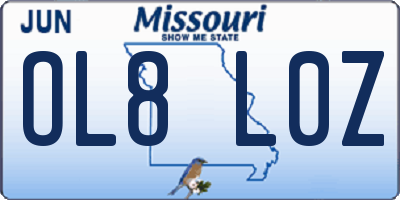 MO license plate OL8L0Z
